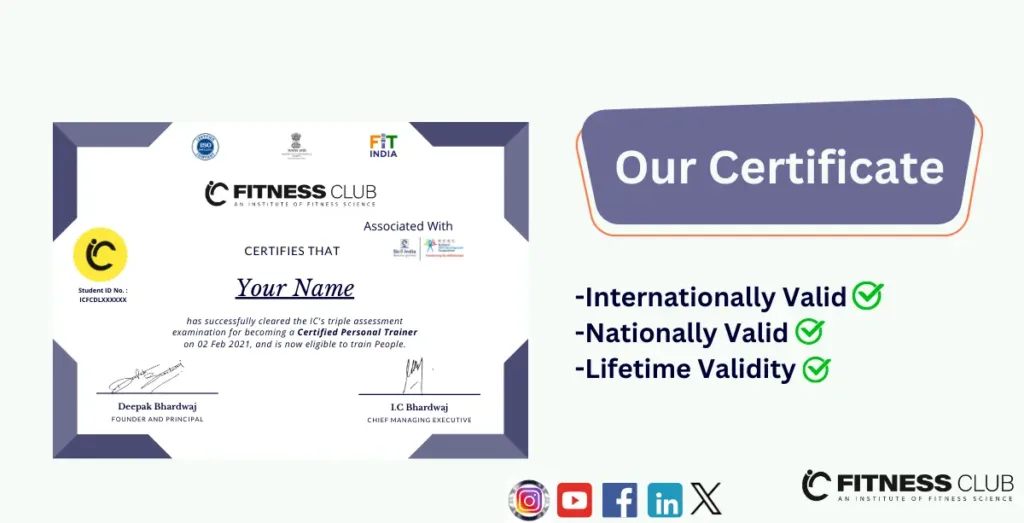 Our Certificate - IC Fitness Club