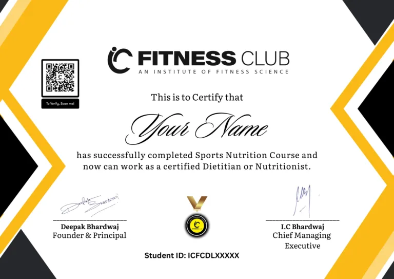 Sports Nutrition Course - IC Fitness club